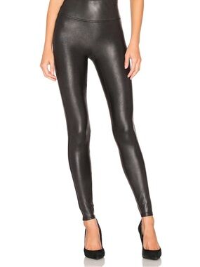 SPANX Faux Leather High-Rise Leggings in Black